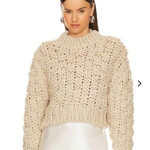 Lovers + Friends X Bridget Jolene Knit Sweater In Oatmeal Size XS
